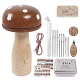 Wooden Mushroom Darning Kit Loom Complete Craft Supplies Sock Repair Kit Mending Tool For Embroidery DIY Crafts Clothes Fabric