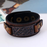 Genuine Leather Buckled Wristband Bracelet For Men Handmade Adjustable Wrist Cuff