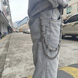 Skull Pocket Punk Wallet Chain Stainless Steel