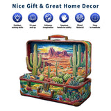 Arizona Adventures Cactus Suitcase Unique Shape Wooden Jigsaw Puzzles