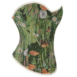 Dandelion Overbust Corset Top Floral Monet Oil Painting Corsets