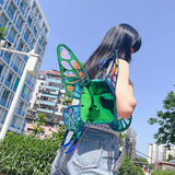 Mini Backpack Butterfly Wings Daypack Holographic Leather
