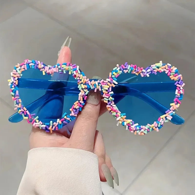 Doughnut Sprinkles Love Heart Sunglasses