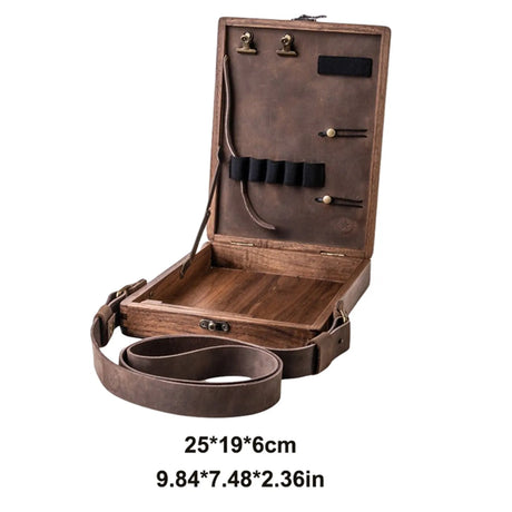 Wandering Writers Artists Wooden Messenger Box Bag Organiser