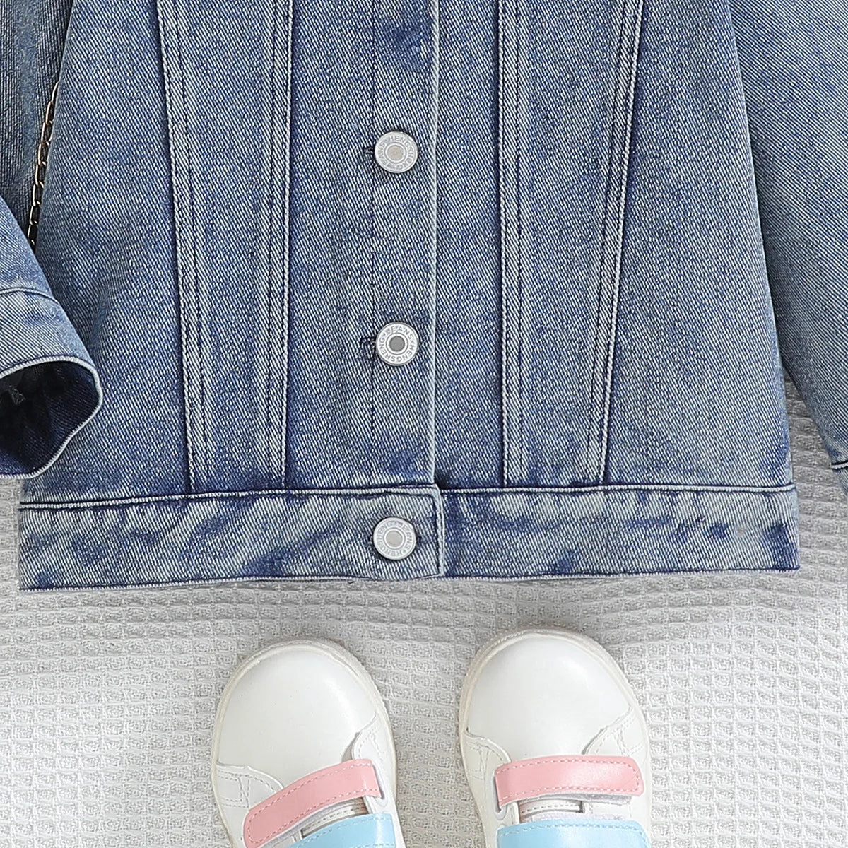 Cousin Crew and Sisters Letter Printed Denim Jackets for Girls