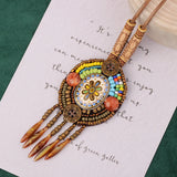 Handmade Beaded Leather Boho Necklaces