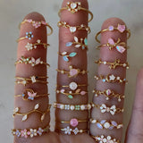 Sweet and Dainty Colourful Zircon Rings Gift Idea