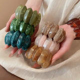 Smudged Oval Acrylic Elastic Bangles Bracelets