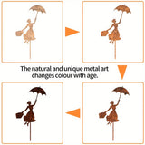 Rusty Metal Mary Poppins Garden Decor