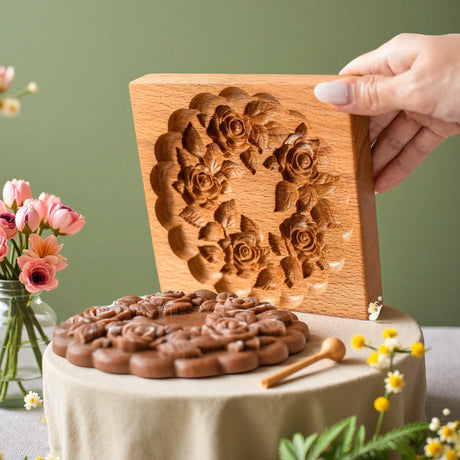 Gardener's Treats Wooden Cookie Moulds Baking Press Embossing Tools Gifts