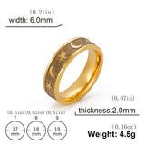 Boho Moon Star Ring Matte Gold Colour Stainless Steel Band Rings