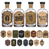 15pcs Vintage Halloween Bottle Label Stickers Apothecary Potion Props