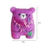 Bouquet Bear Doll Miniature Pocket Hug 5.5*4cm Felt Little Plushie Toy