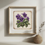 Violet Flowers Stamped Cross Stitch 30x30cm DIY Kit 11CT/14CT