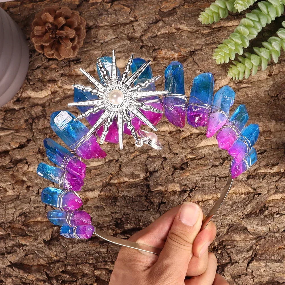 The Sun Goddess Raw Crystal Crown