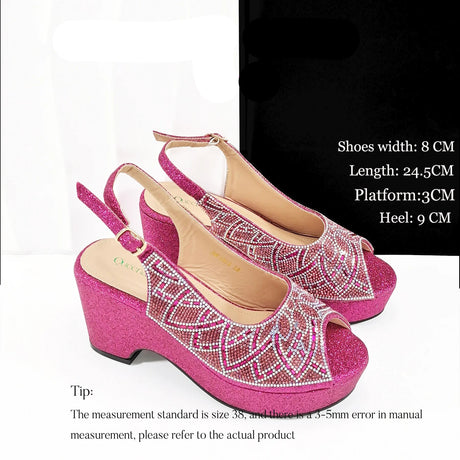 Patty's Peep Toe Shoes and Matching Bag Comfortable Party Shoes Platform Flats