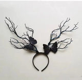 Forest Goddess Headwear Antler Deer Flower Crown Headbands Long Branches Photo Shoot Props