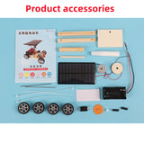 DIY Kids Wooden Solar Car Model Kit Toy Science Experimental Education Games