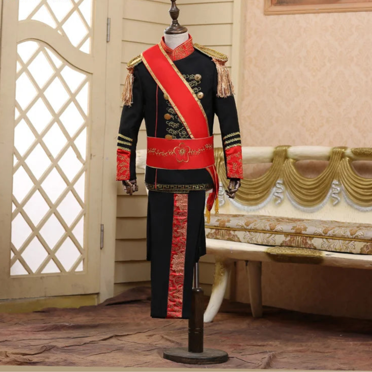 Royalty Prince Ceremonial English Military Jacket Costume Child Boys King Cosplay Fancy Dress