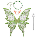 Fairy Elf Costume Wings, Ears, Wand and Hair Wreath Sets