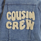 Cousin Crew and Sisters Letter Printed Denim Jackets for Girls