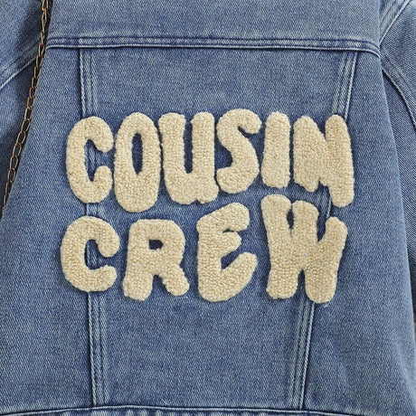 Cousin Crew and Sisters Letter Printed Denim Jackets for Girls