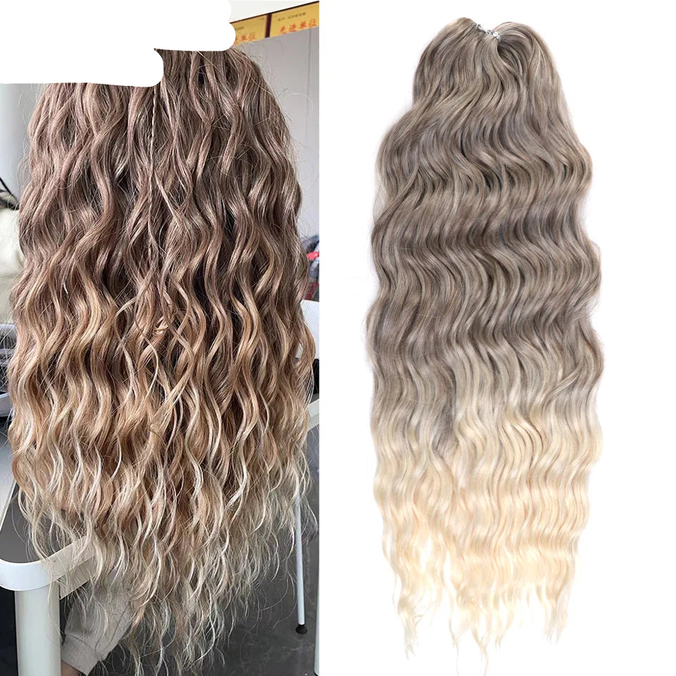Ombre Rainbow 24 Inch Synthetic Hair Wave Braiding Hair Extensions