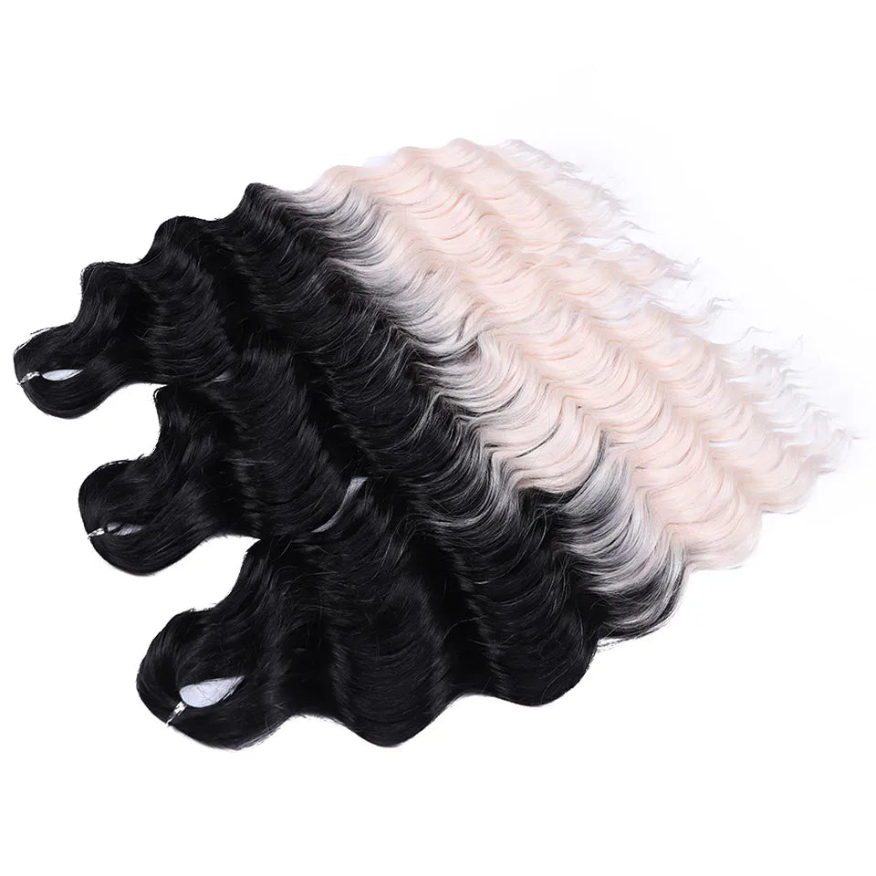 Ombre Rainbow 24 Inch Synthetic Hair Wave Braiding Hair Extensions