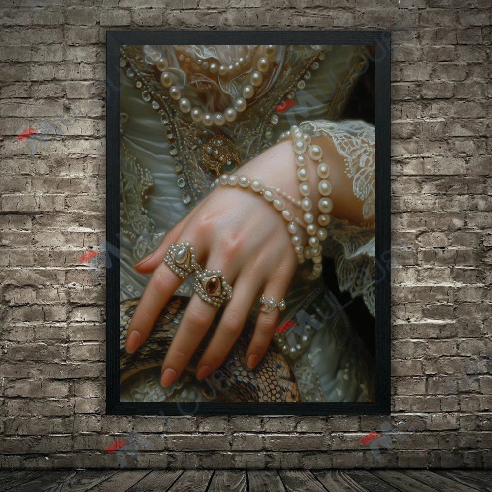 Lace, Pearls, Swords, and Snakes, Moody Victorian Art Poster Prints Dark Academia Wall Art Home Decor