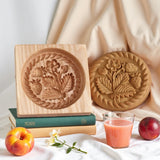 Farm Treats Wooden Cookie Moulds with Animals Patterns, Bird, Goose, Horse, Hedgehog, Flowers