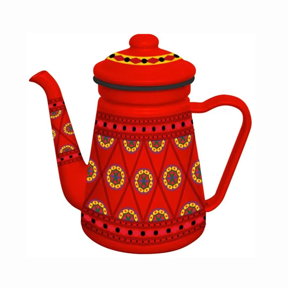 1.5L Enamel Coffee Pot Gooseneck Spout Stovetop Tea Kettle