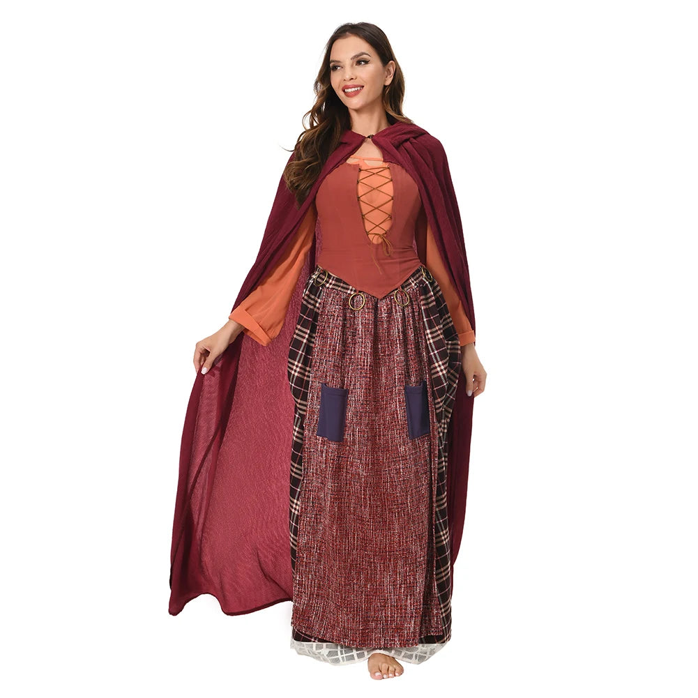 Hocus Pocus Movie Sanderson Sisters Witch Costumes Cosplay Outfits Halloween
