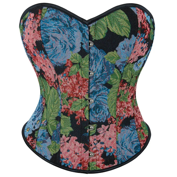 Dandelion Overbust Corset Top Floral Monet Oil Painting Corsets