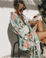 Vintage Boho Lux Crane Kimono Cover Up