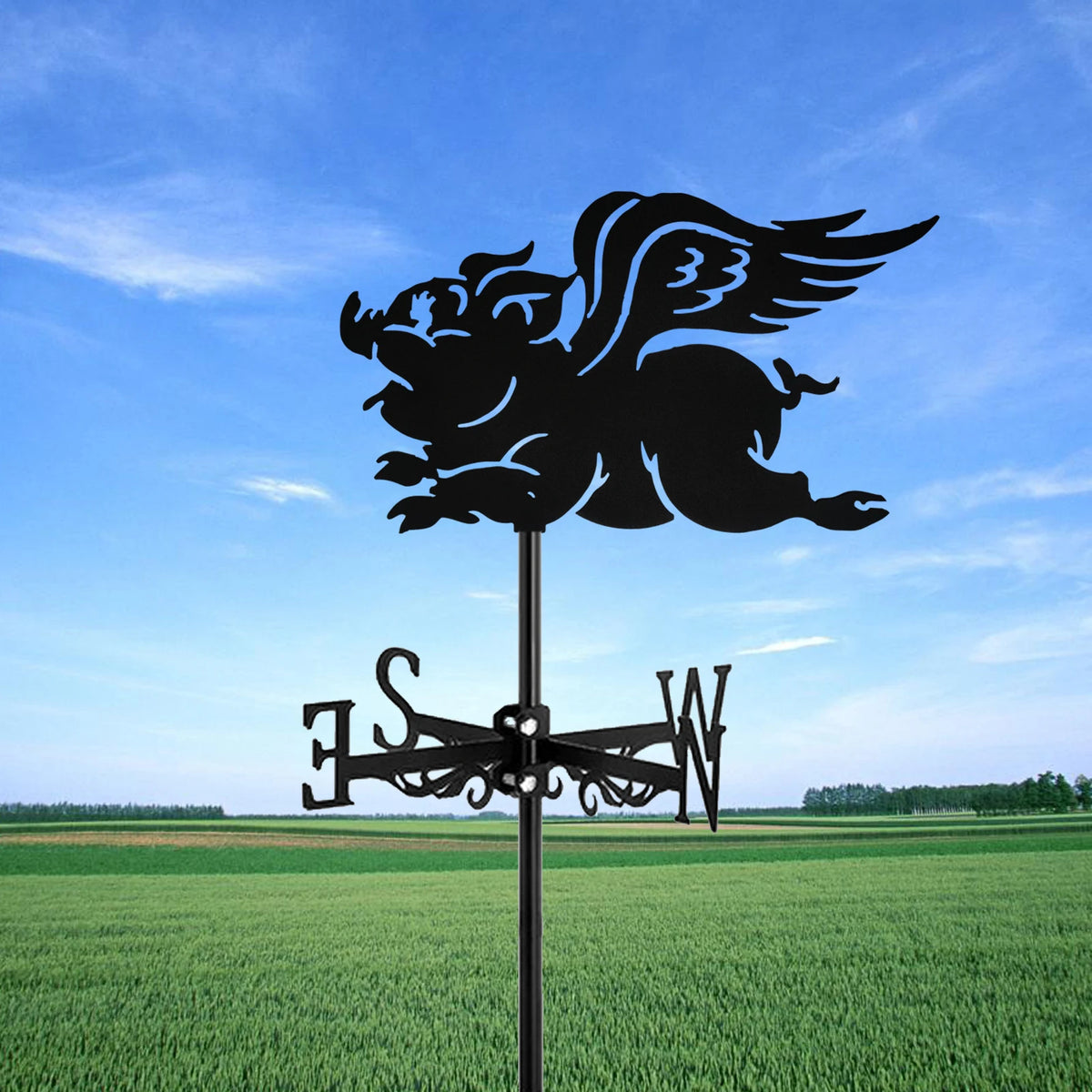 Flying Pig Weathervane Garden Decoration