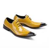 Crystal Blue Waters Real Leather Mens Oxford Pointed Toe Dress Shoes