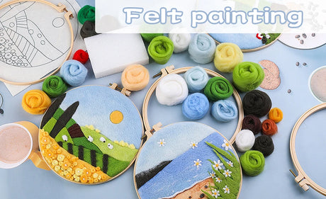 DIY Wool Felting Red Mushrooms Embroidery Kit Needle Wool Crafts