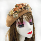 Margie's Flower Diamonte Winter Autumn Beret 10 Colours