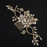 Gold Flower Wedding Hair Comb Bridal Hair Accessories Handmade Headpiece