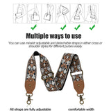 Boho Guitar Straps Embroidered Wide Handbag Luggage Straps