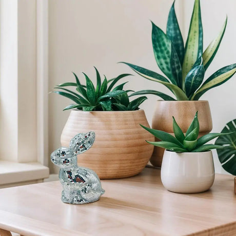 Disco Rabbit Mirror Ball Statue