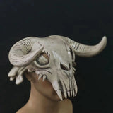 Bull Head Skull Mask Long Horn Totem Helmet Headwear Cosplay Costumes Props Latex Masks