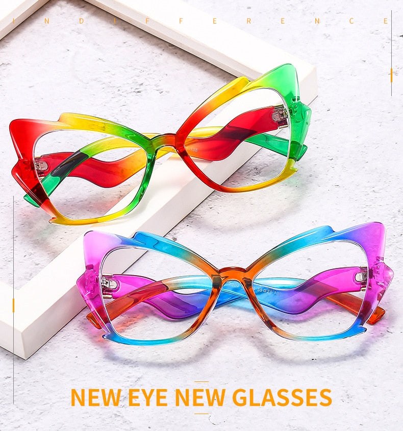 Blue Light Reading Glasses Butterfly Cat Eye Glasses Frame Clear Lens