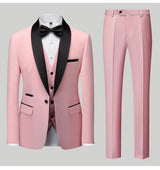 Mens Tuxedo Three Piece Suit Blazer with Trousers and Vest