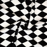 Black White Argyle Print Long Sleeve Bodysuit Retro Cosplay High Neck Swimsuit Music Club Party Performance Costume
