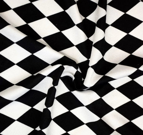 Black White Argyle Print Long Sleeve Bodysuit Retro Cosplay High Neck Swimsuit Music Club Party Performance Costume
