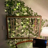 2/5/10M Silk Leaves Fake Creeper Green Leaf Ivy Vine LED String Lights Artificial Plants Decor