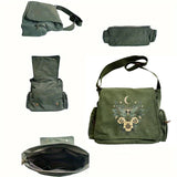 Luna Moth Butterfly Print Canvas Shoulder Bag Crossbody Messenger Bag