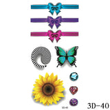 Dark Bow Temporary Tattoos Body Art