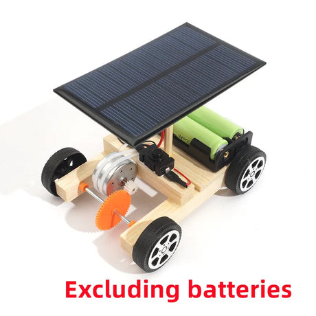 DIY Kids Wooden Solar Car Model Kit Toy Science Experimental Education Games